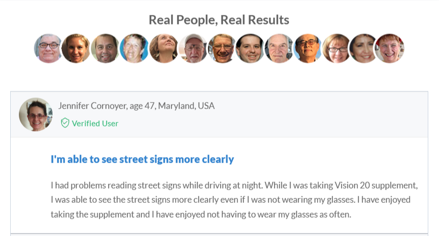Vision 20 Customer Reviews